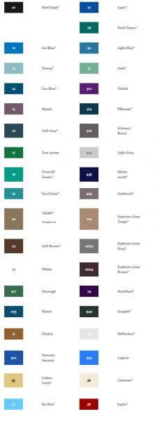 Cosart Eyeliner Farbpalette